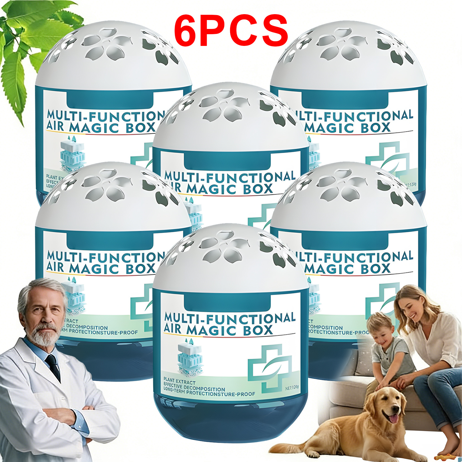 E-shop 6er-Pack Staubabsauger – Kostenlos, leiser Betrieb, keine Filter/, langlebige Luftreinigung, geeignet für Zuhause, Geruchsentferner und passives