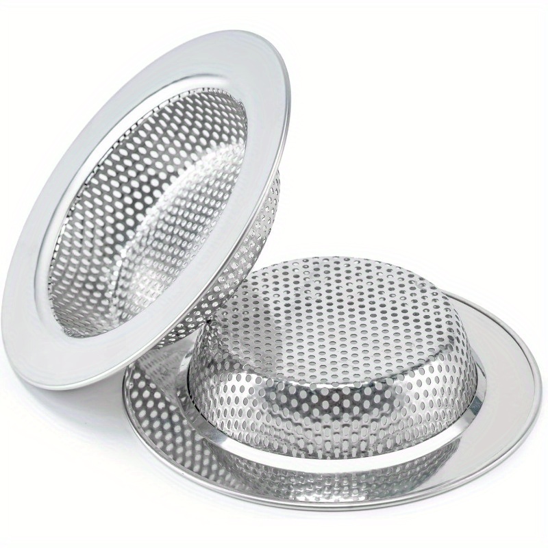 2 pcs sink strainer for most kitchen sink drain basket   double layer safe design kitchen sink strainer outer diameter 4 3 inch