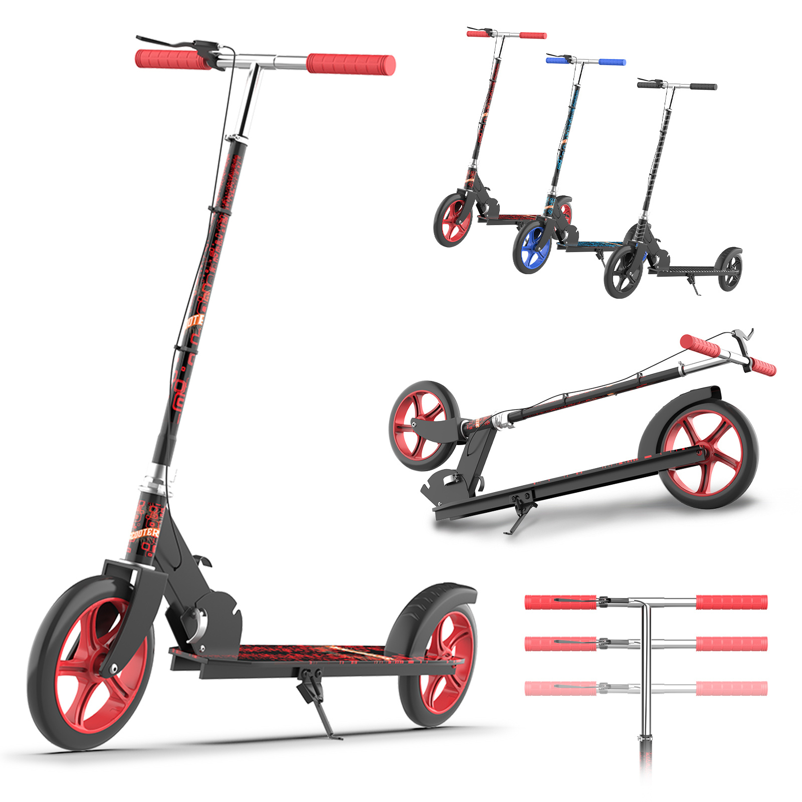 Ezmbl Scooter-adjustable, Foldable Scooter;adjustable, Double-folding Scooter-lightweight, Two-wheeled Scooter For Adults, Without Battery
