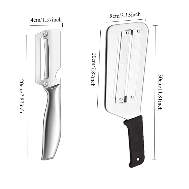 TEMU 2pcs Stainless Steel Paring Knife, Solid Wood Handle, Sugarcane Cutting Fruit And Vegetable Multi-functional Peeler
