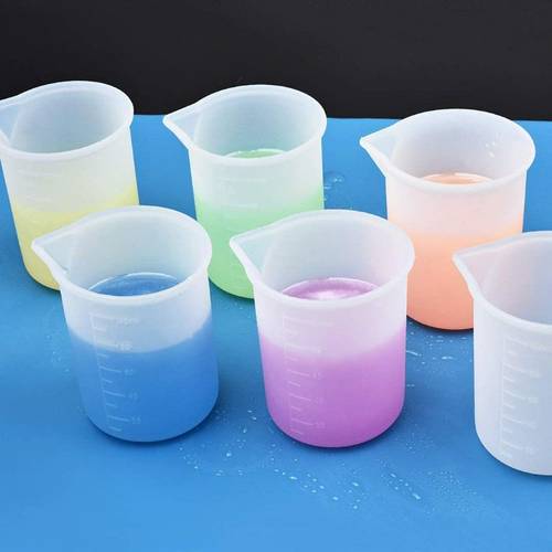set of 5 silicone measuring cups for resin mixing ideal for application reusable and versatile tools for crafting