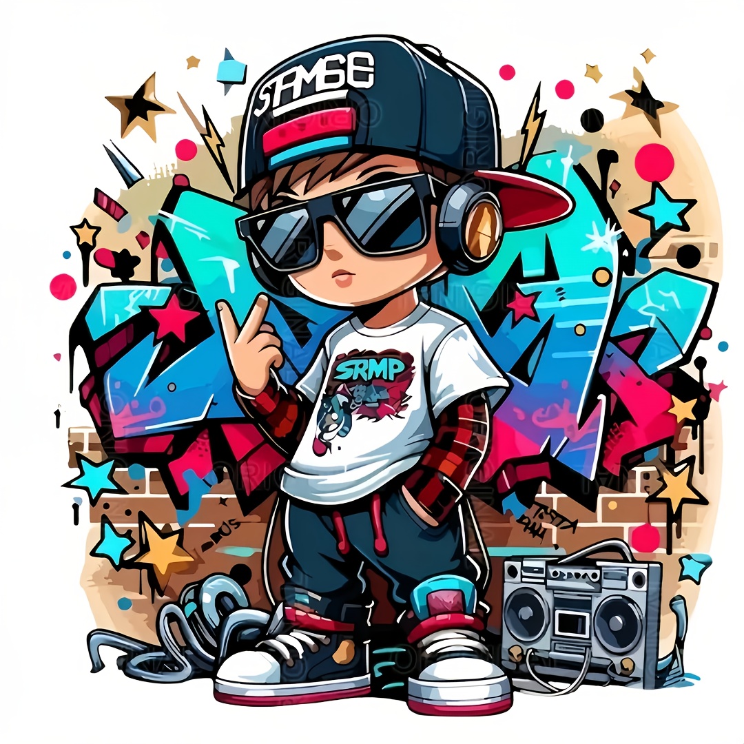 TEMU 4pcs Colorful Cartoon Cool Pattern Iron-on Heat Transfer Illustration Design - Iron-on Transfer Stickers, Washable Heat Press Decals, Suitable