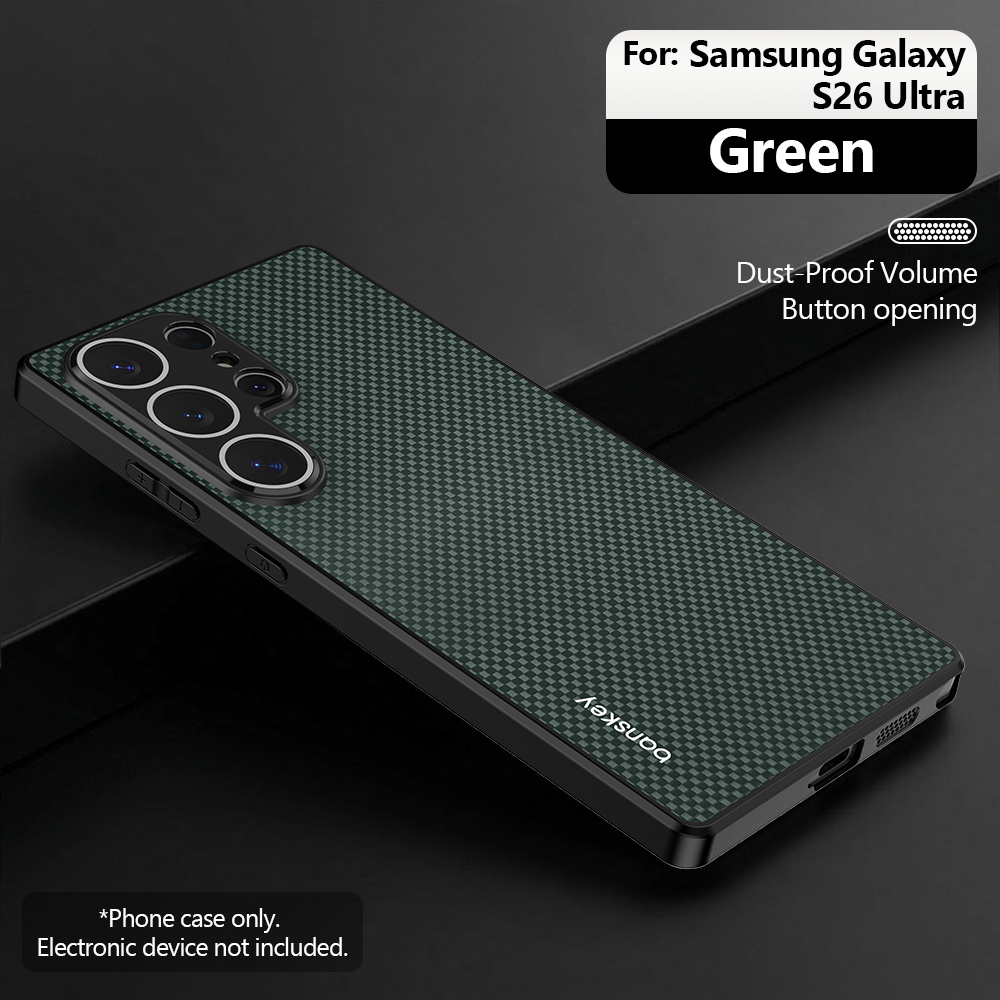 TEMU Phone Case: Carbon Fiber Patterned Wraparound Full Coverage Case For Galaxy S26/s26+/s26 Ultra, Drop Protection, Full Lens Coverage,