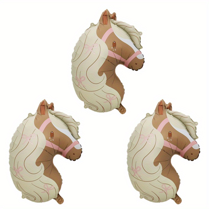 1/2/3pcs Bowknot Horse Head Shaped Foil Balloons, Birthday Party Atmosphere Decoration, Event Party Background Wall Arrangement, Indoor And Outdoor Atmosphere Decoration, For Halloween, Christmas