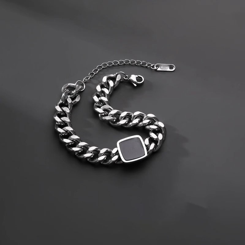 TEMU Bracelet carré pour homme, design niche hip-hop, unique et élégant, accessoire polyvalent et haut de gamme adapté au port