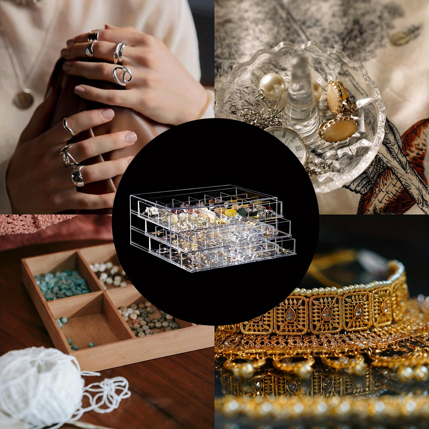 jewelry storage box with 5 drawers featuring 5 layers and 120 compartments made of transparent plastic this multifunctional and minimalist organizer is suitable for women and girls serving as a clear display stand for earrings necklaces rings and bracelets it can     great gift for   and mothers Product details 8