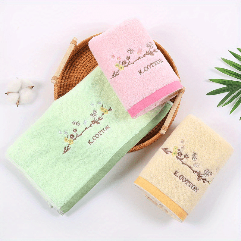 3pcs Pure Cotton Towels For Home Use, Men And Women, Adult Face Towels, Towels, Soft, Absorbent, Non-shedding, Thickened Face Towels, Hair Drying Towels, Random Colors