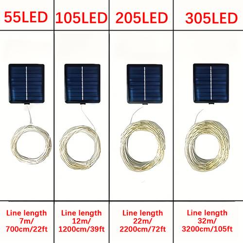 solar fairy string lights outdoor made of wire 8 different lighting solar garden lights holiday decorations for christmas tree halloween easter courtyard garden camping wedding party