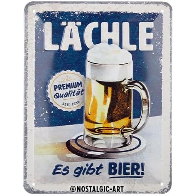 TEMU 2D-Flach, 2D-Fläche, ., Holzgedrucktes Nostalgisches Kunst-Vintage-Schild „Lächle... Es gibt Bier“ – Eine Geschenkwahl für Bierliebhaber –