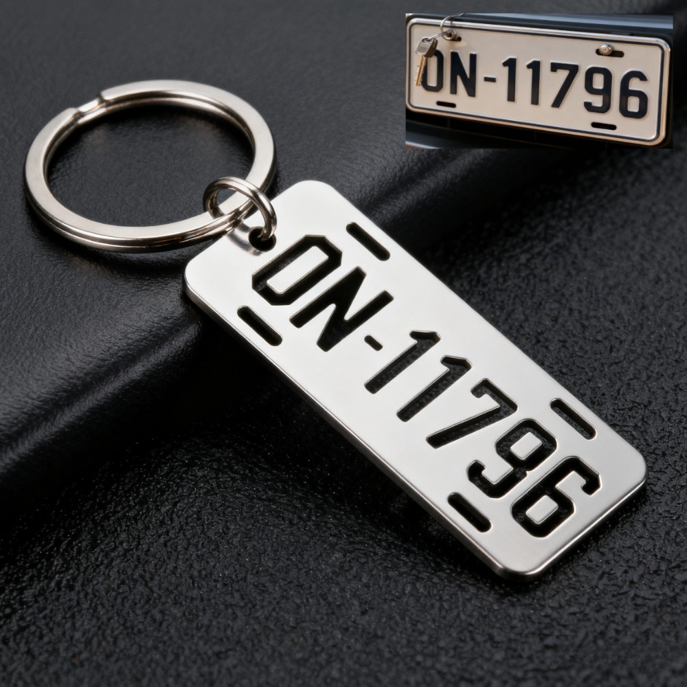 E-shop Personalisierter Schlüsselanhänger nach Maß – Individuelles Kennzeichen-Design mit Buchstaben/Zahlen/Mustern, Ausstanz-Design, robuster