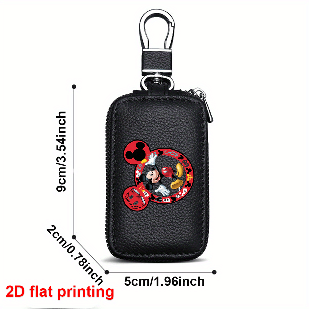 1pc key bag elegant leather car key holder with 2d flat printing