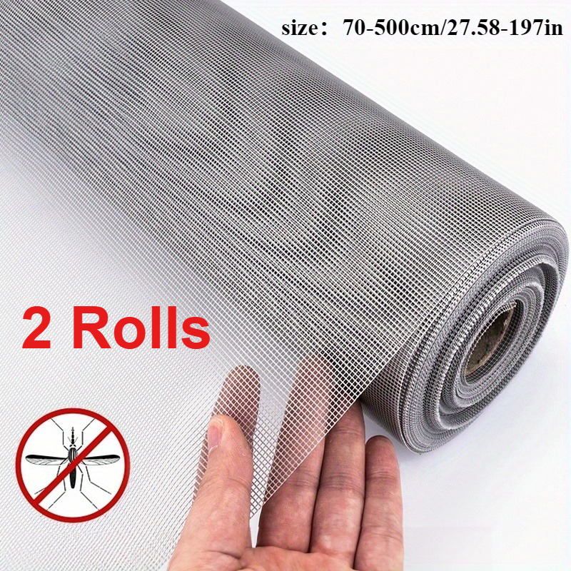 TEMU 2 Rotoli [Zanzariera Antipetto per Finestre] 27.56" X 197" Rete Zanzariera Antipetto e Resistente agli Insetti - Materiale Durevole con Rete per