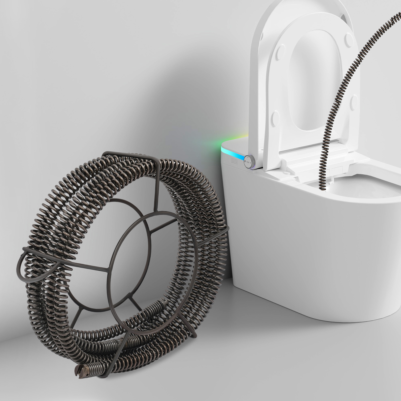Cleaning Set, Drain Cleaner, Pipe Cleaning Machine, 22mm X 7m Heavy Duty Sewer Spring, Flexible Cable For Pipes, Clogs, Drainage, Bathtub, Kitchen, Bathroom, Easy Bend
