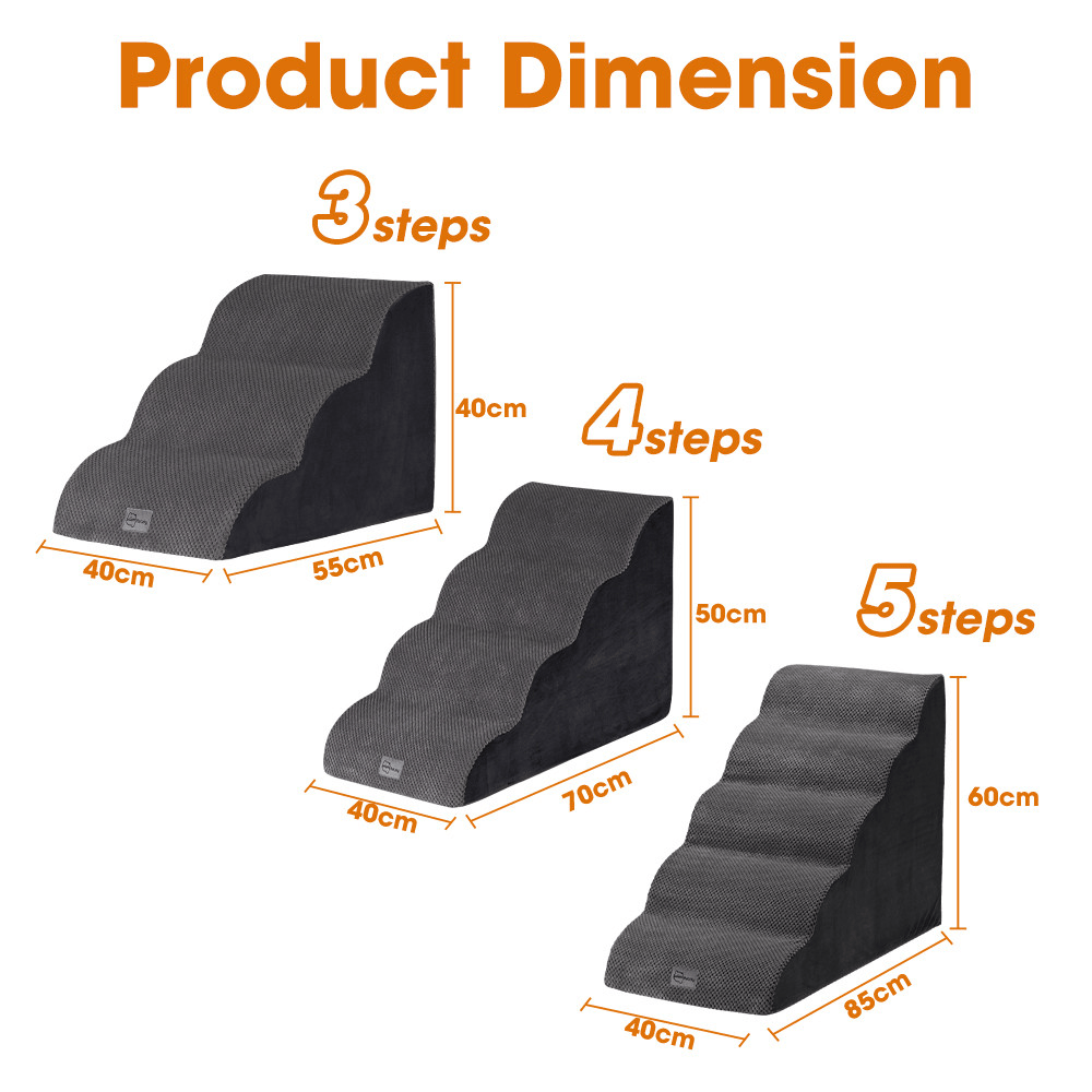 TEMU 3/ 4/ 5-tier Dog Steps Pet Stairs Ramp Portable Bed Ladder Washable Cover