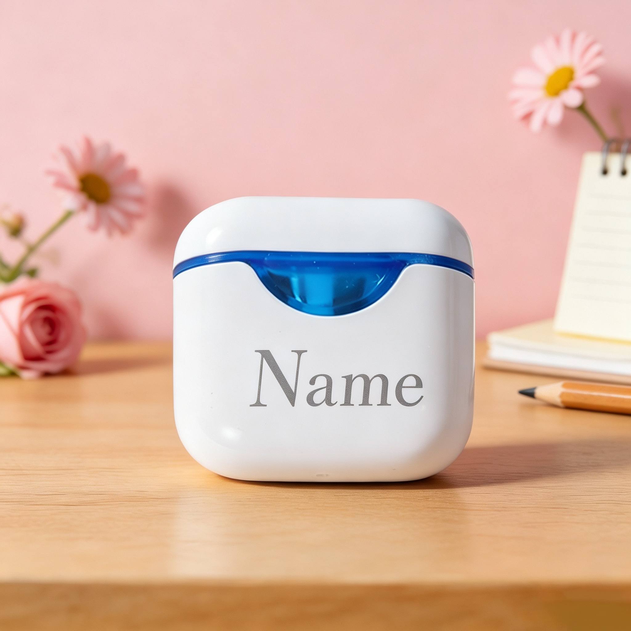 TEMU Personalized Dual Head Pencil Sharpener With Name/initials - Portable Name-engraved Suitable For, Office, For Use - Teacher's Day & Christmas
