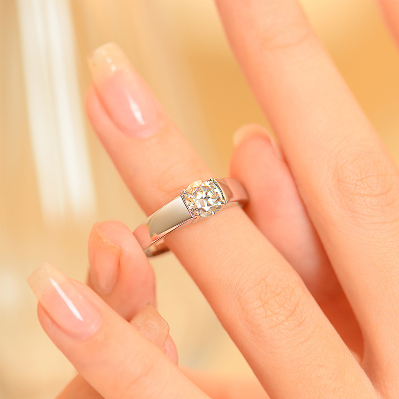 S925 Moissanite Ring for Men, 1 Carat Engagement Ring