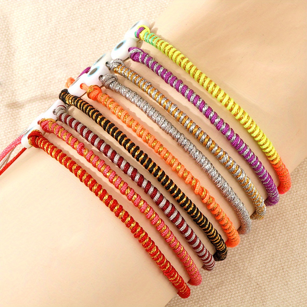Boho Tribal Beaded Bracelet with Evil Eye Charm