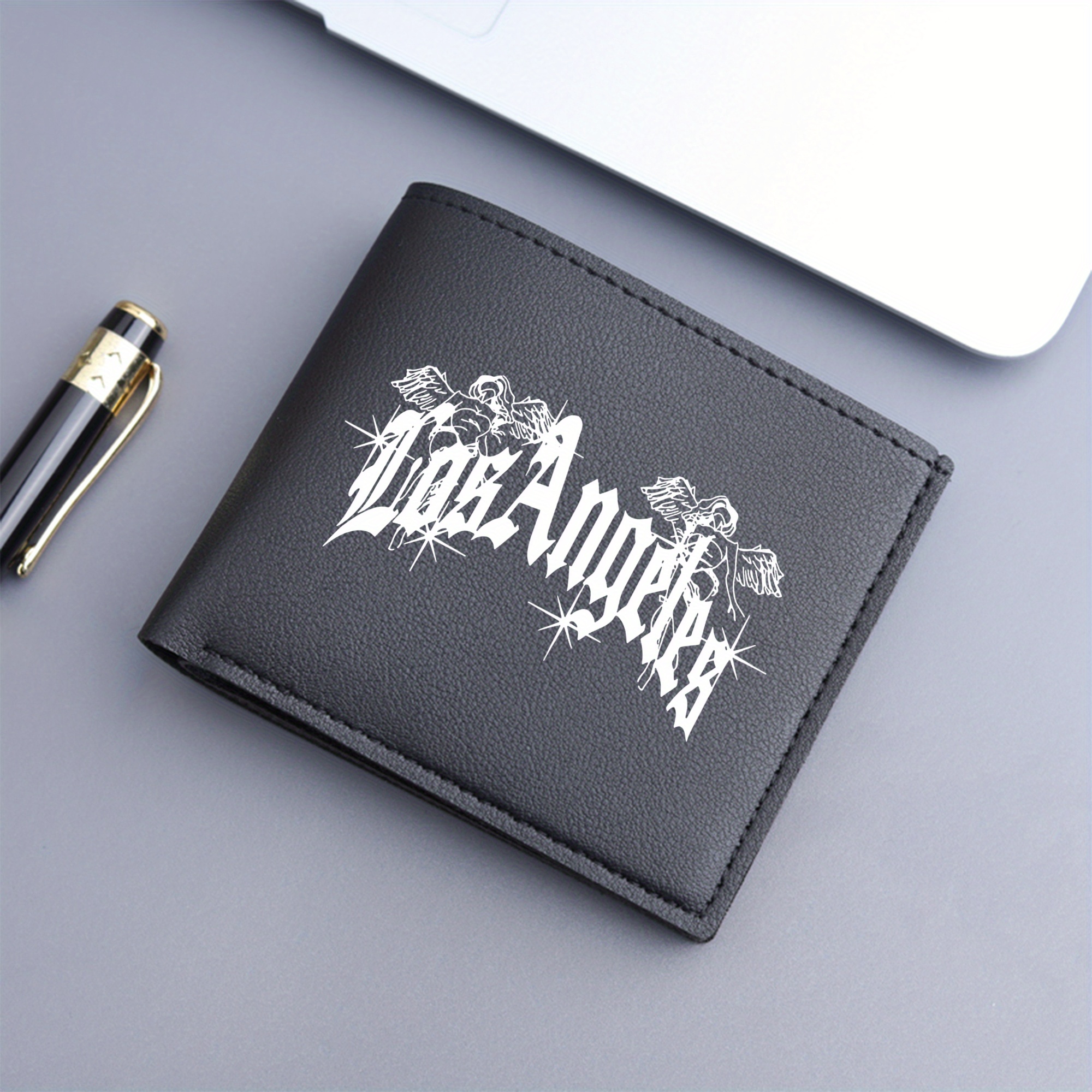 Image of Los Angeles Pattern Wallet, Folding Wallet, Credit Card Slot Coin Purse, Perfect Valentine's Day Gift