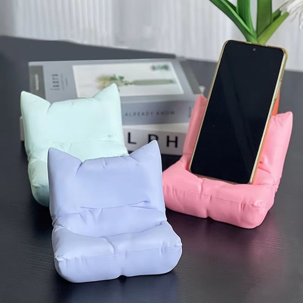 Charger Hole Sofa Phone Holder Universal Macaron Color Mobile Stand Phone Bracket Desktop Ornament Multifunctional Chair Phone Rack Movie TV
