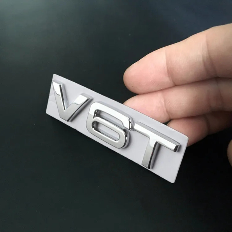 Image of V6t Emblem Badge For A4l A5 A6l A7 A8l Tt Rs7 Sq5 – Durable Abs, Chrome, And Matte End, Self-adhesive Side Car Emblem With Exhaust Badge, For Car Modification, Auto Badges
