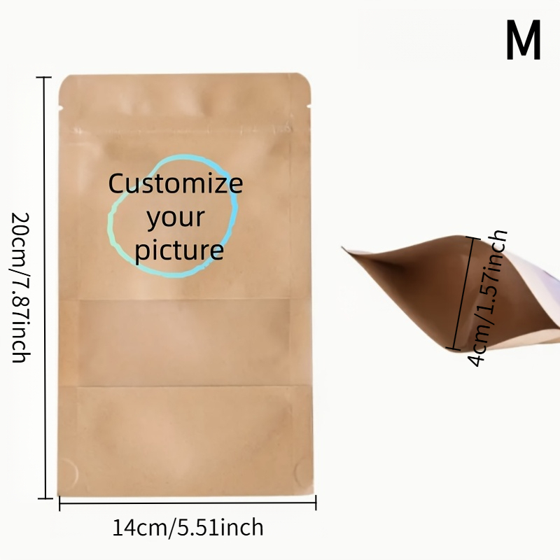 TEMU Custom Logo/text Reusable Paper Packaging Bag With Transparent Window, Paper Self-standing , Multi-functional Gift Packaging Bag, Durable Paper,