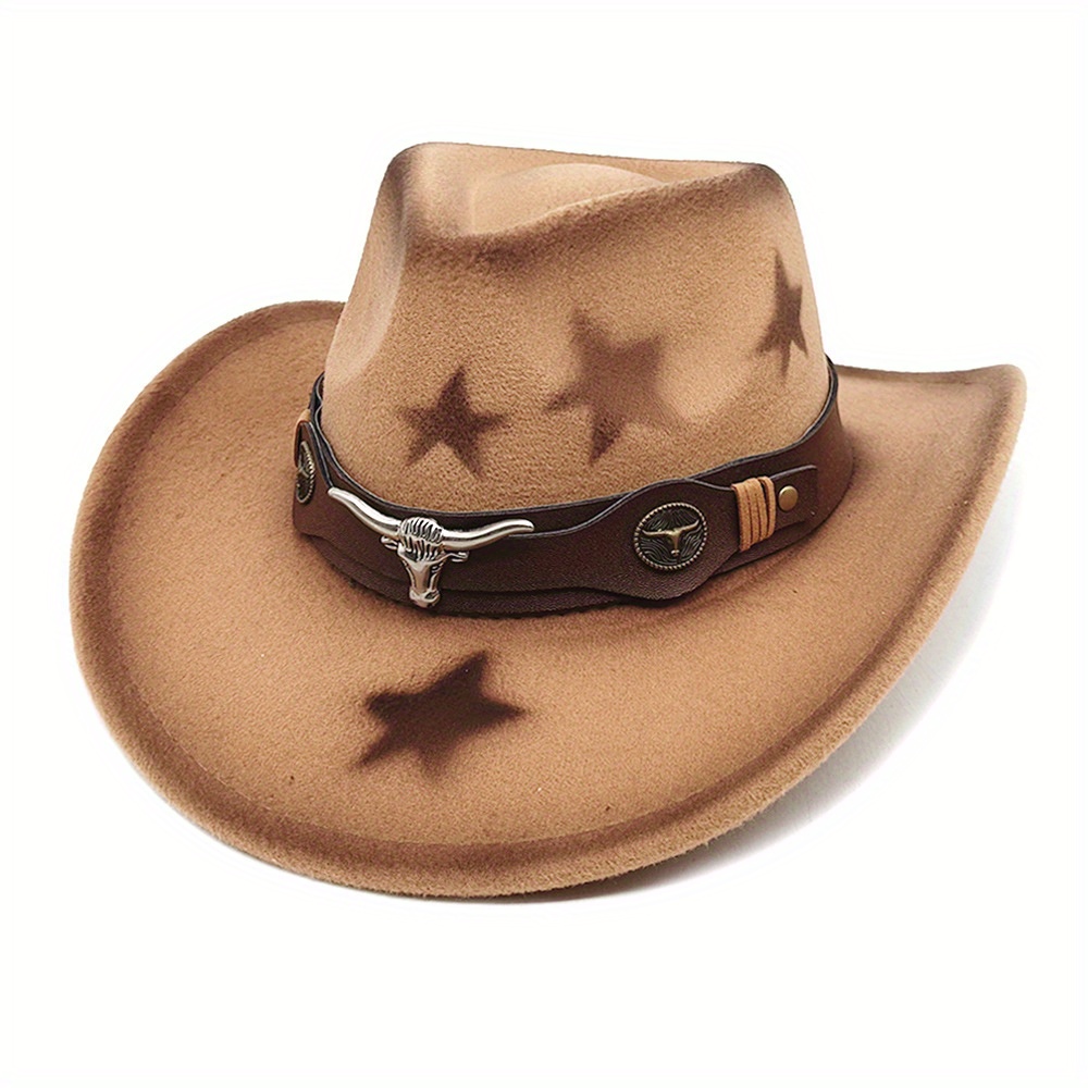 wide brim cowgirl hats studded hat band jazz hats western  display picture 3