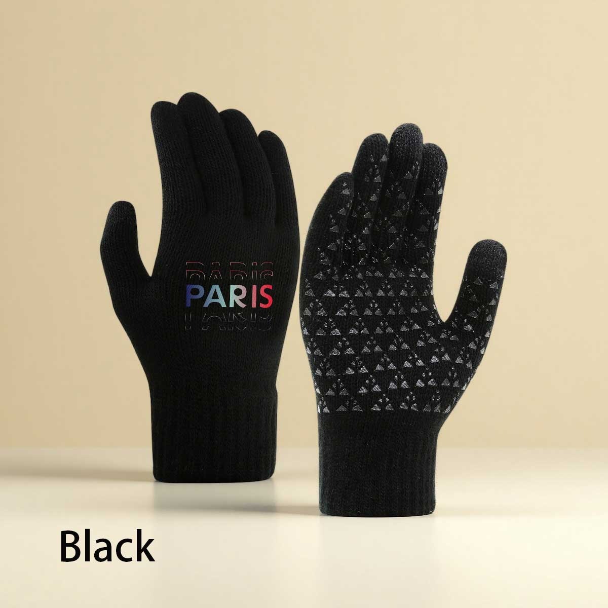TEMU 1 paire de gants d'hiver confortables avec design écran tactile Paris France, idéaux pour la conduite, , l'utilisation quotidienne, les plus