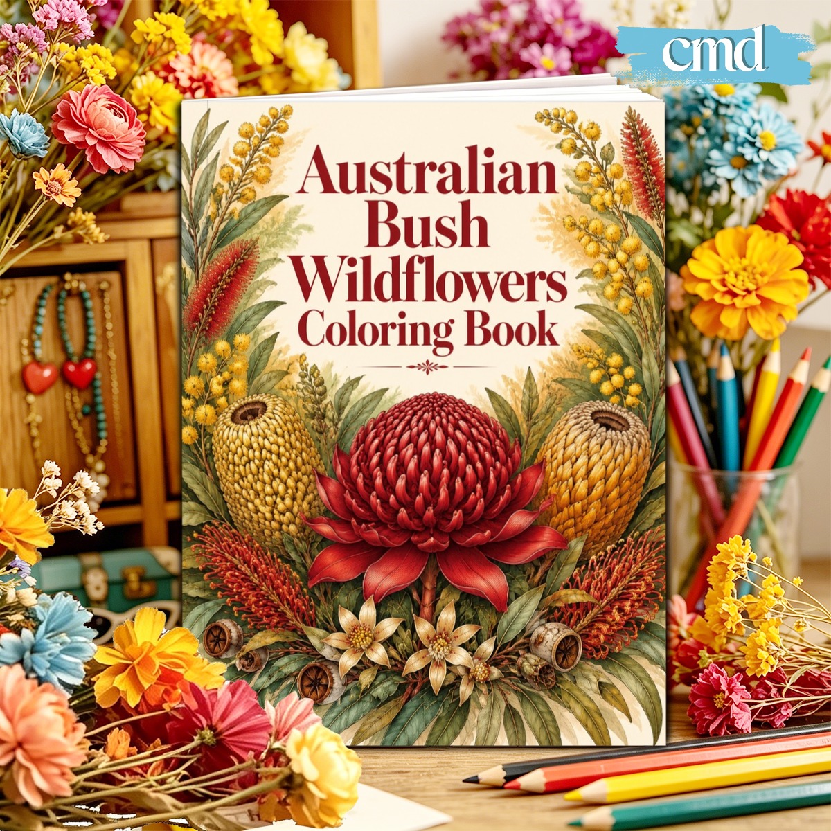 TEMU Wildflowers Creativity Coloring Book: 24 Pages Of Stress- Relaxing Artwork And Fun Crafts, Perfect Gift For Birthdays, Christmas, Halloween,