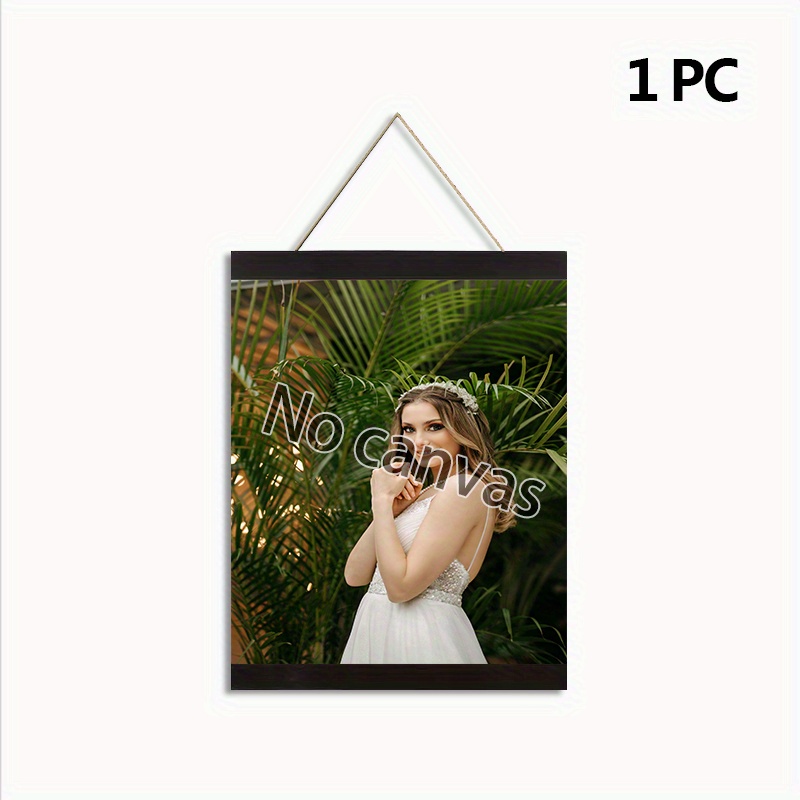 TEMU 1pc/3pcs/6pcs Wooden Magnetic Hanging Picture Clip, Suction Magnetic Hanging Picture Frame, Picture Frame Photo Hanging Cloth Hanging Shaft Rod,