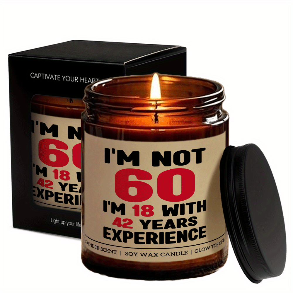 Candela Regalo Per 60° Compleanno Donna - Idea Simpatica E Profumata Per Festeggiare I 60 Anni