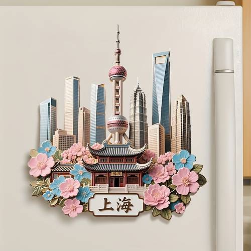 1pc 2d flat design 2 styles cultural and refrigerator magnets featuring turquoise and golden architectural elements souvenir refrigerator magnets new year gifts home decoration suitable for kitchens