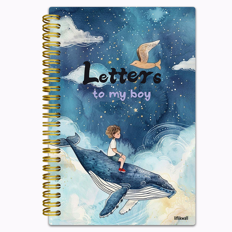 TEMU Liflikwall "letter To My Son" Spiral Notebook A5 100 Sheets Is A Written For Babies, A Warm Keepsake Book For New Parents, And A Creative Gift