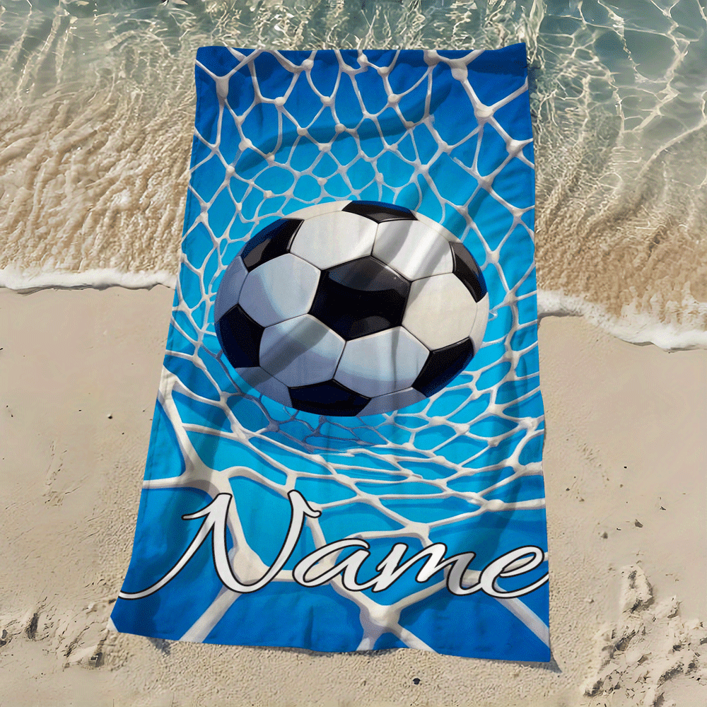 TEMU A Personalized Beach Towel Featuring A Football Design And , Made From Quick-drying, Soft Microfiber Material, Suitable For Pools, Travel, And