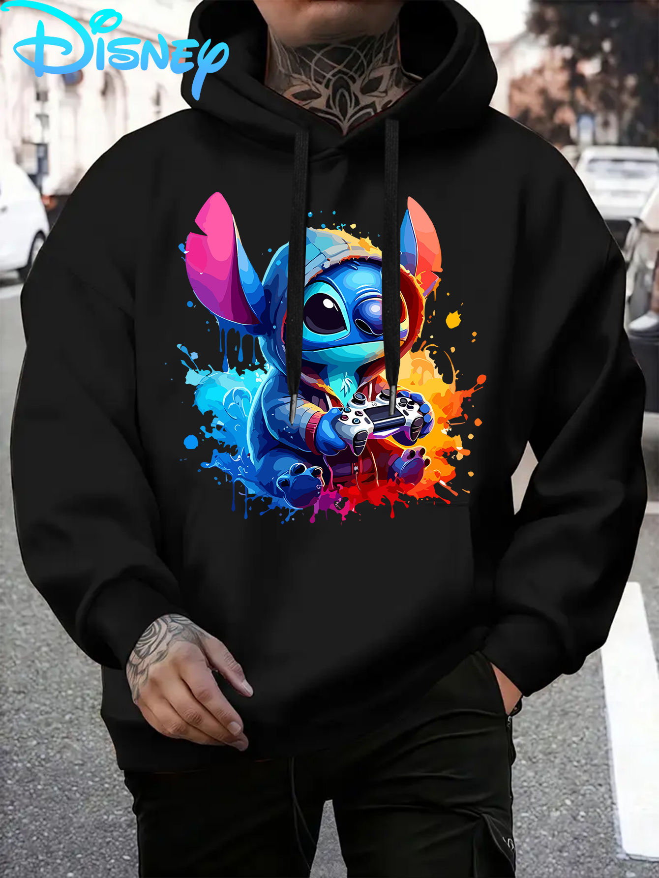     gaming graphic mens hoodie colorful cartoon print loose fit with drawstring hood pockets machine washable for fall winter outdoor casual wear   hoodie comfortable autumn wear fall fashion     fabric long sleeve sweatshirt streetwear lovers dark brown 0