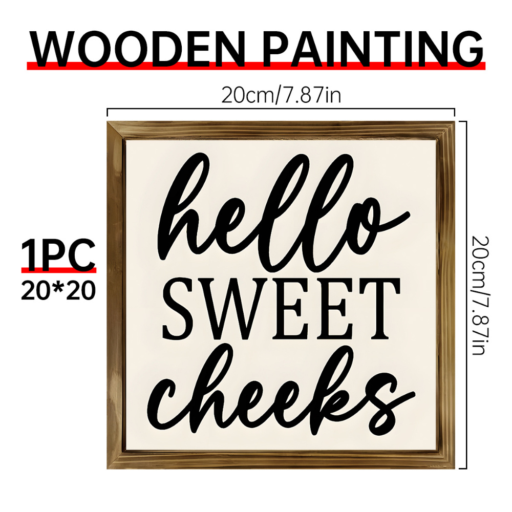 TEMU 1pc Wooden Sign, Rustic Wooden Bathroom & Restroom Sign - Humorous Desktop Decor For Toilet, Compact Size, , Multipurpose Use, Farmhouse Decor,