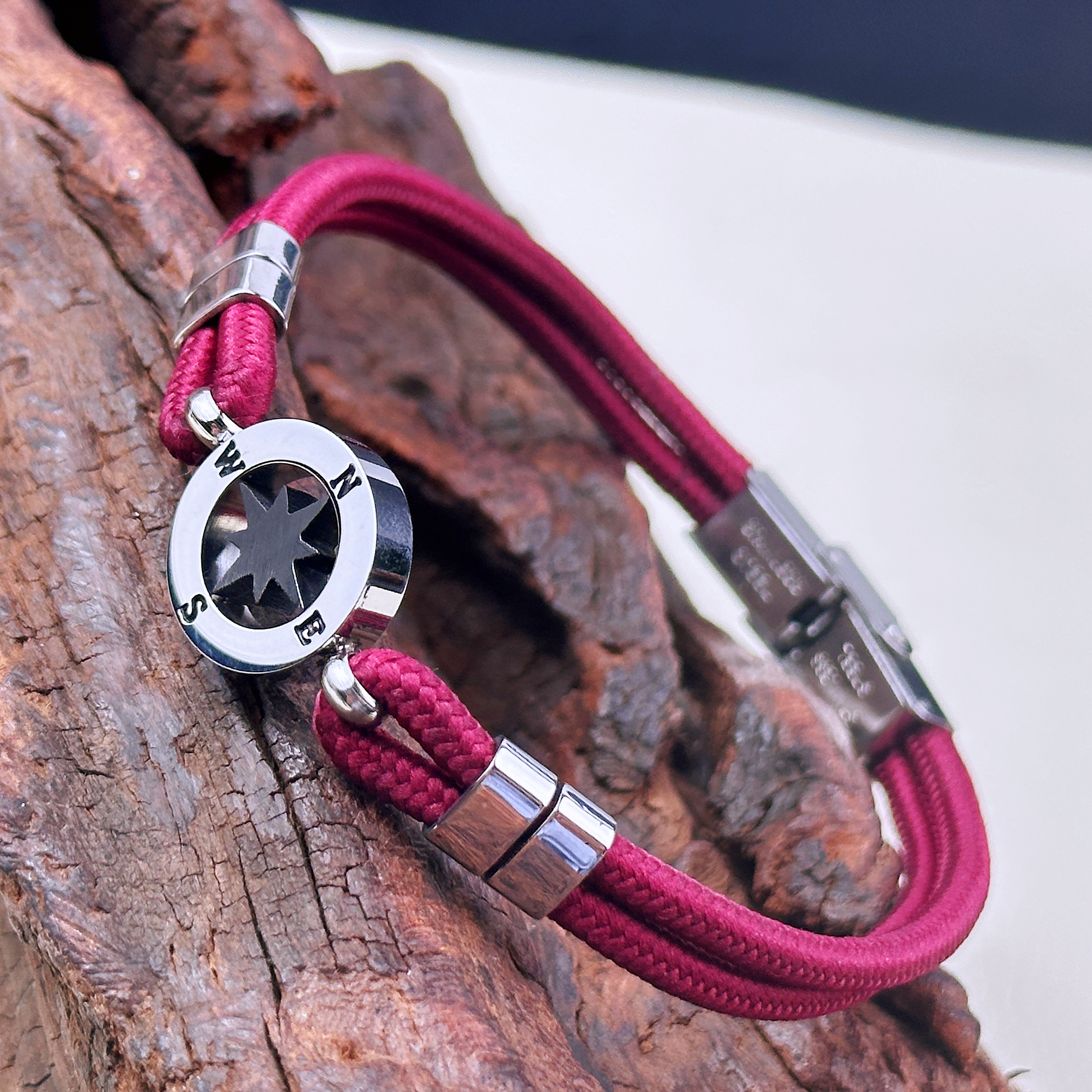 E-shop kreatives mehrschichtiges geflochtenes Armband aus 304 Edelstahl im Vintage-Stil, hochwertiges Armband, Geschenk für den Freund mit Strand-,