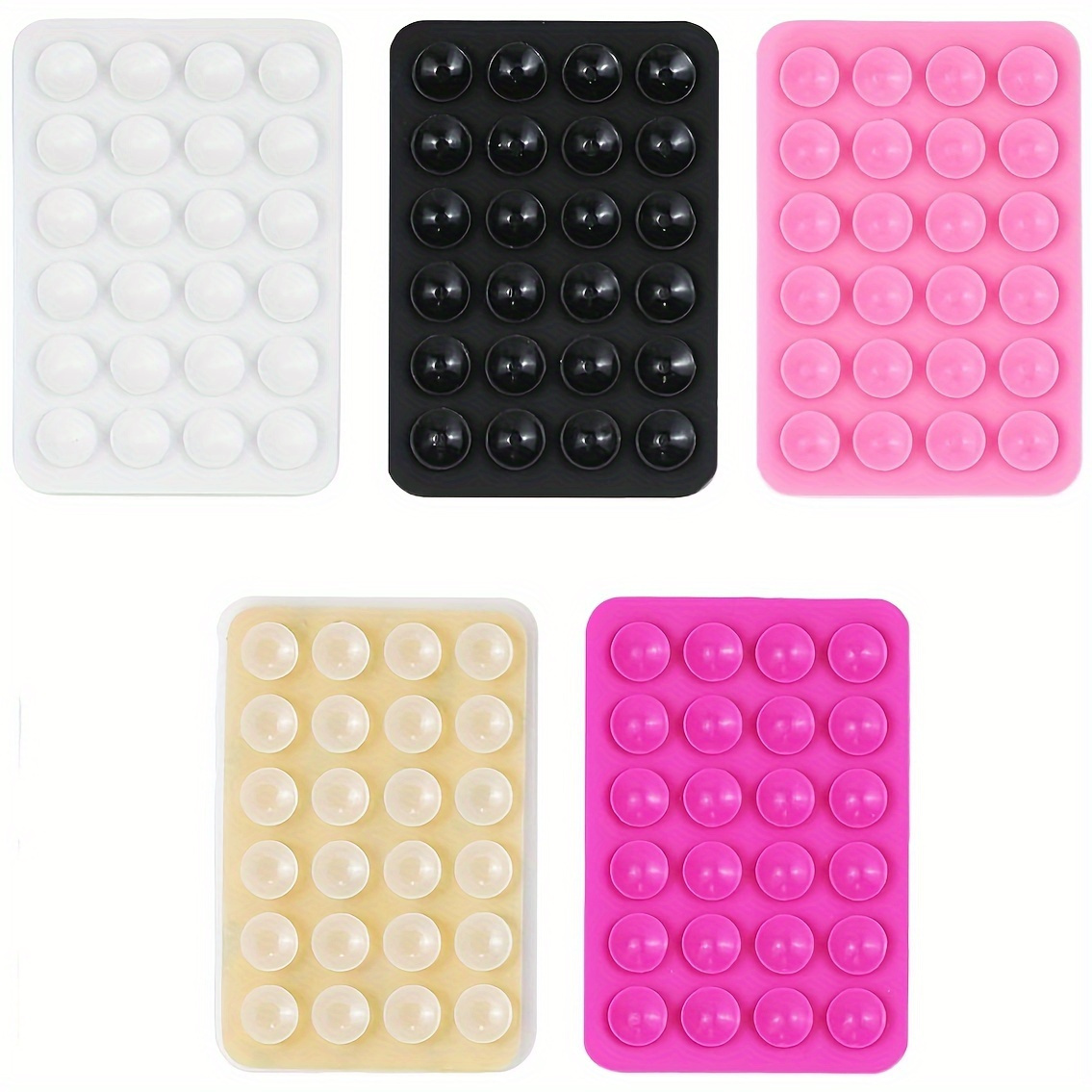 

5pcs Support Adhésif en Silicone pour Téléphone Portable, Support de Coque de Téléphone Portable à Ventouse pour iPhone et , Support Adhésif pour Téléphone Portable, Support de pour Selfie et Vidéo