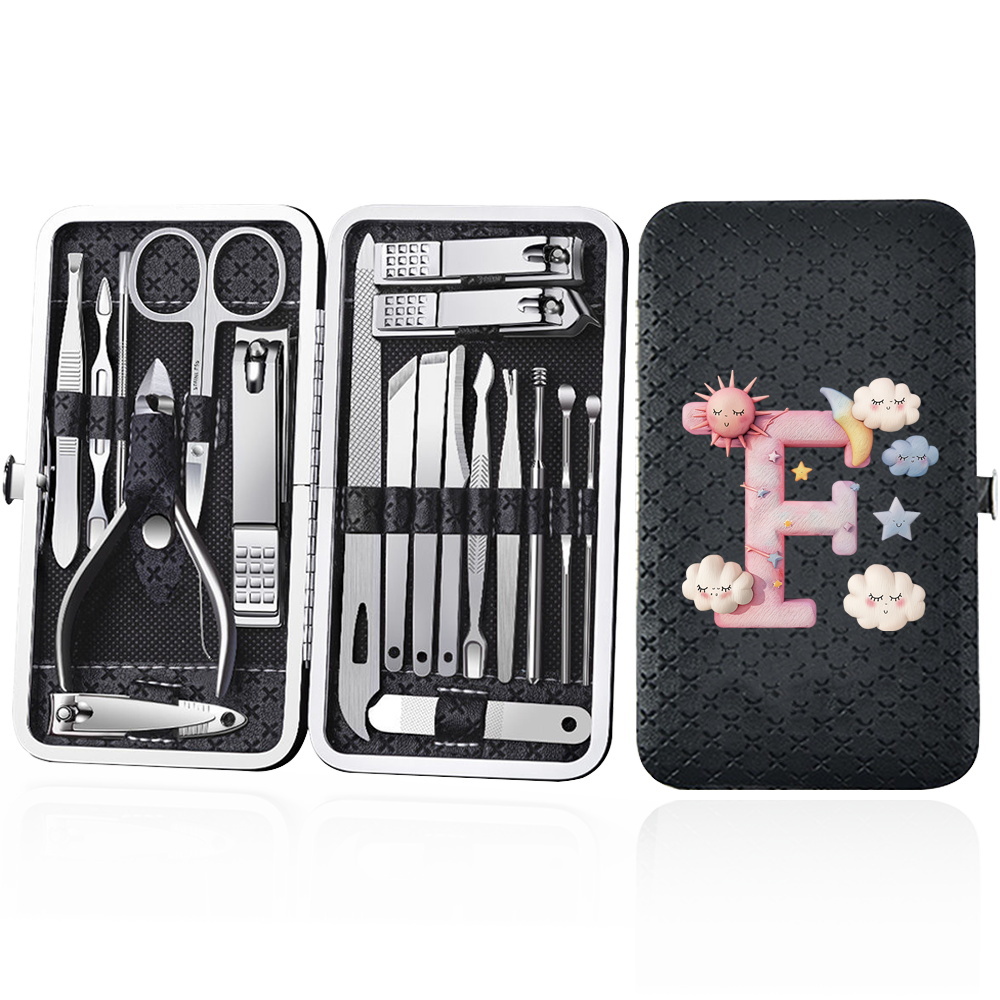 19pcs Portable Nail Clipper Set with Storage Box