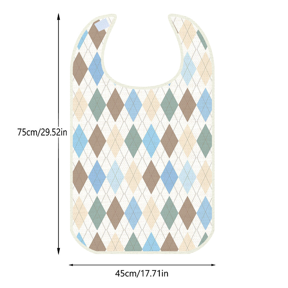 TEMU 1pc Printed Saliva Towel, Adult Bib, Suitable For The Elderly And Adults, Bib, Machine Washable Red Gray Towel Material, Mouth Washable Saliva
