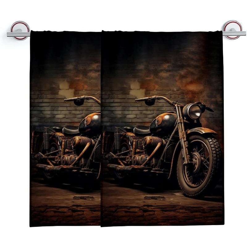 

Set Of 2 Vintage Motorcycle Themed Hand Towels, , Super Polyester, Cartoon Pattern, Machine Washable, 14x28 Inches, For Bathroom Decor, Farmhouse Home Decor Gifts For Women