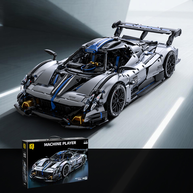 E-shop [3526 Teile Großes 1:8 Maßstab Feines Silbernes Eschenholz Bausteine Auto], Glatte Karosserie, Anspruchsvoller Zusammenbau, Ideal als