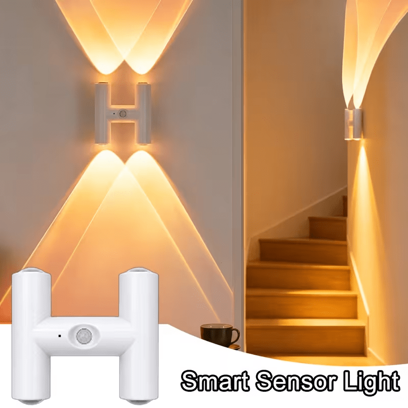 TEMU 2026 Newest 3 Colors Led Motion Sensor Night Light, Magnetic Rechargeable Wall Lamp, Decorative Light Fixture For Christmas Halloween Bedroom