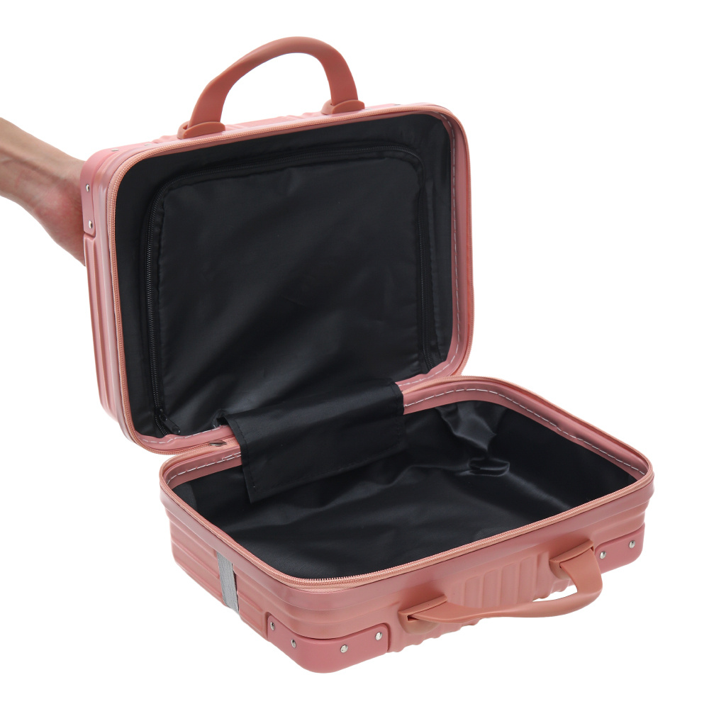 hard case makeup travel bag JZRTravel 11 inch Shell Cosmetic Case Organizer Small Portable Make up Train Hand Luggage with Elastic Strap ABS Mini Suitcase Gifts for Her. : Beauty & Made with a durable Cosmetic Storage Makeup Case Hard