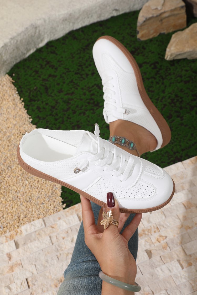 womens fashion sneakers casual lace up low   toe shoes semi slippers comfortable for   women shoes details 7