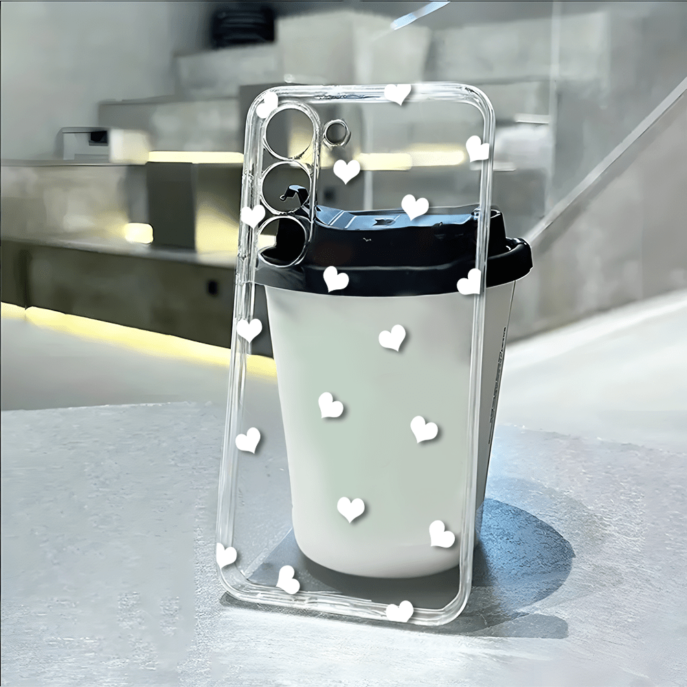 Samsung - Husă SoftHeart White ,Transparentă cu Inimă Albă Samsung S23/S23 Fe/A52