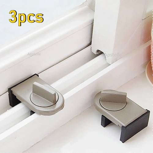 3pcs sliding sash stopper cabinet locks straps doors security anti theft lock window sliding door safety doors lock