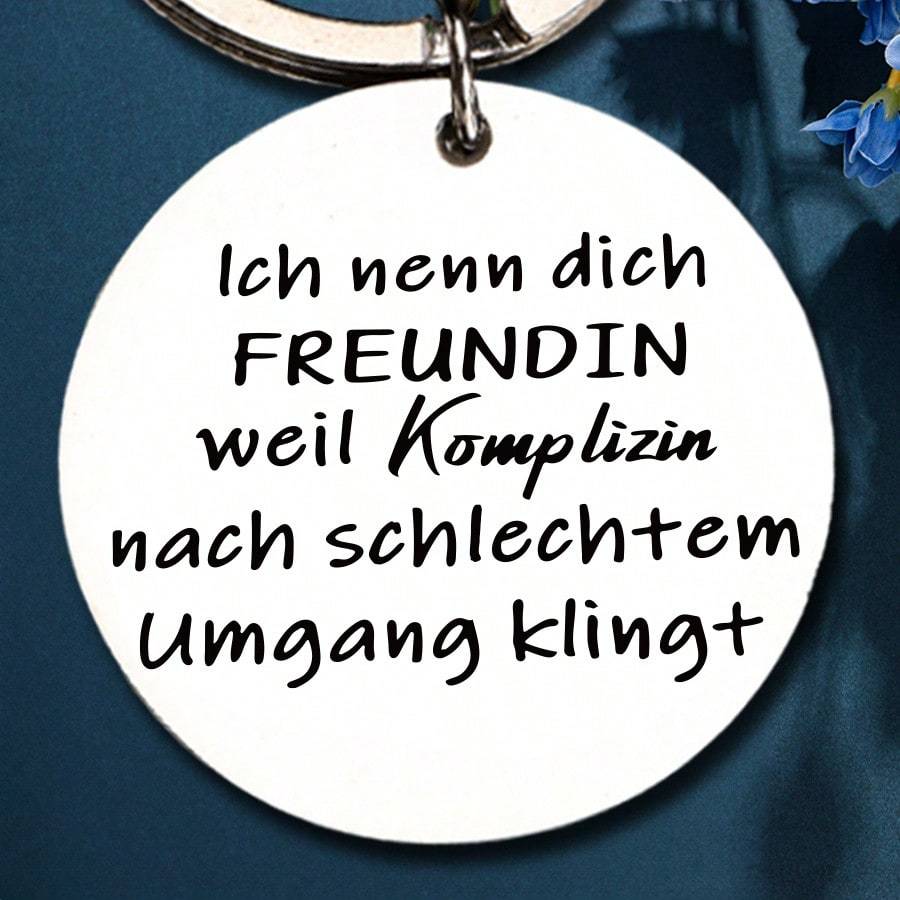 TEMU . Spaßiger Weihnachts-Freundschafts-Schlüsselanhänger für Damen - Runder Schlüsselanhänger aus Edelstahl mit Buchstaben-Design - Geschenk für