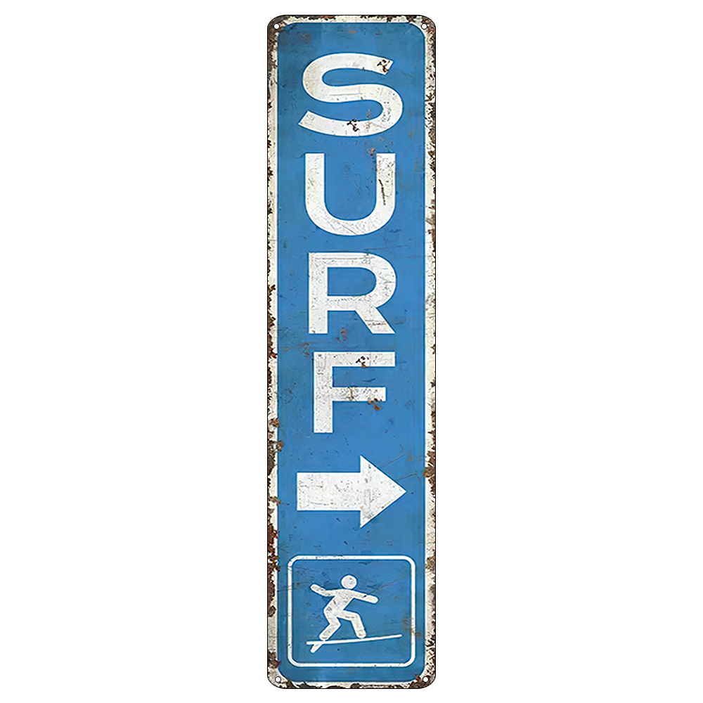 

'surf' Aluminum (16x4 ) - Uv-printed, Metal For , Bar, & Decor