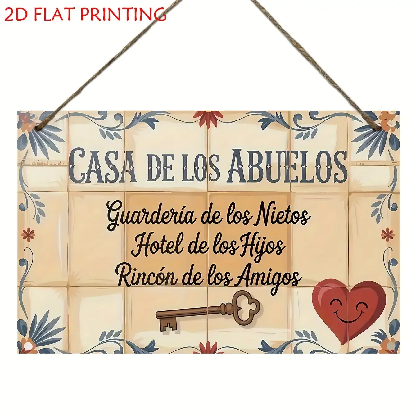 TEMU Placa y letrero decorativo de madera "Casa " 2D, 1 pieza, decoración estilo familiar, con diseño de llave y , regalo para , Día de la , Día -