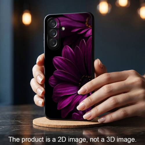 phone case soft black 2d printed phone case suitable for samsung for galaxy a05 a05s a06 a07 a13 a14 a15 a16 a17 a22 a23 a24 a25 a26 a32 a33 a34 a35 a36 a37 a52 a52s a53 a54 a55 a56 a57 s22 s23 s24 s25 s26 fe 5g purple flower realistic
